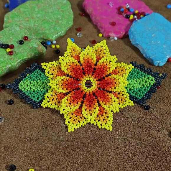 Beaded Hair Clips Handmade Native American Style Gift for Women - Picture 4 of 4